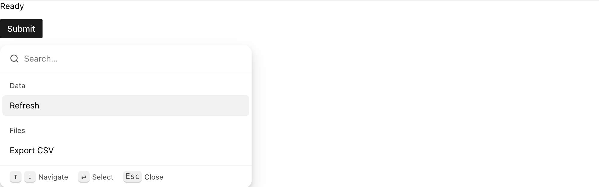 Buttons and actions example rendered in JupyterLab