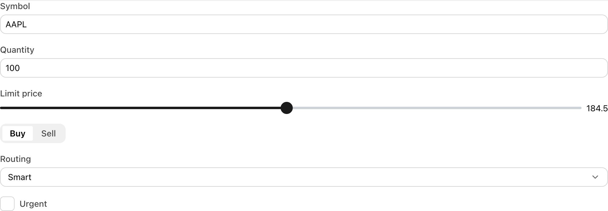 Form controls example rendered in JupyterLab