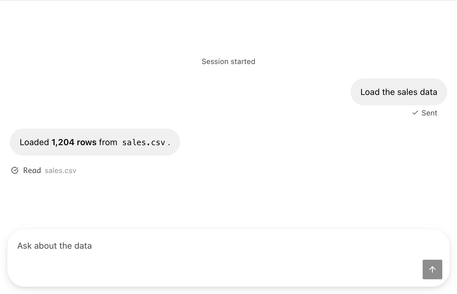 Chat with a streamed reply example rendered in JupyterLab